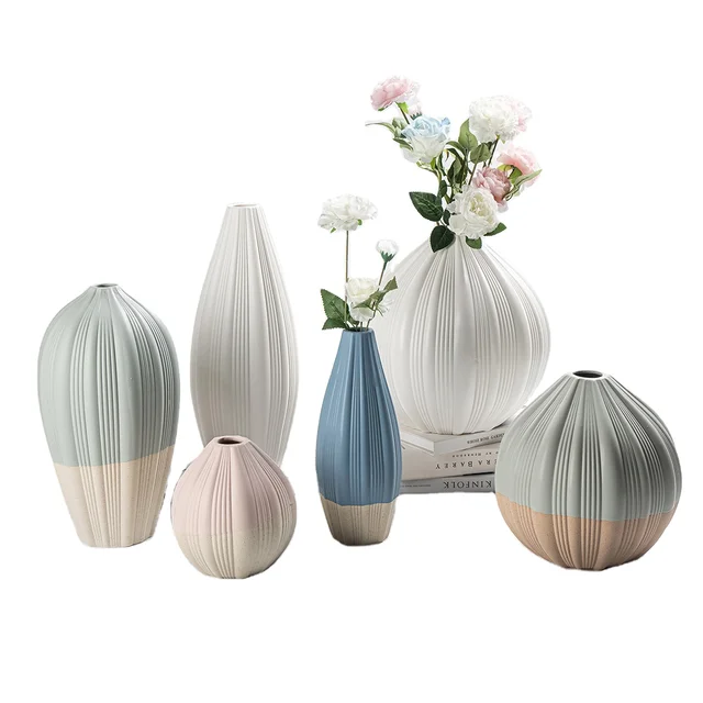 Nordic Handmade Creative Porcelain Ceramic Flower Vases  Ceramic Vases For Home Decor