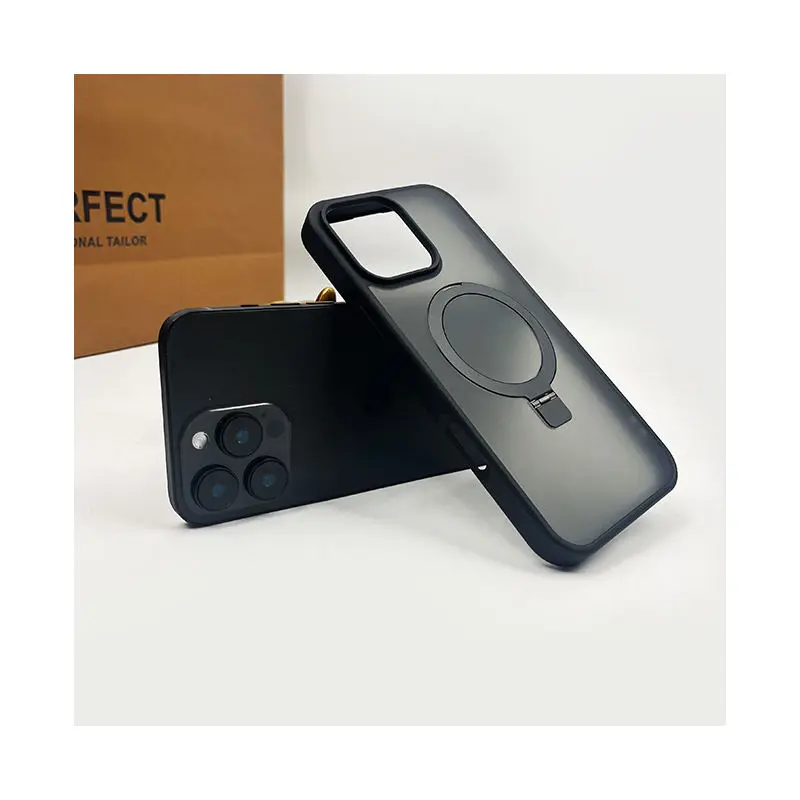product laudtec luxury magnetic stand cell phone case for iphone 15 pro max with ring bracket  protective cover for iphone 17 air-5