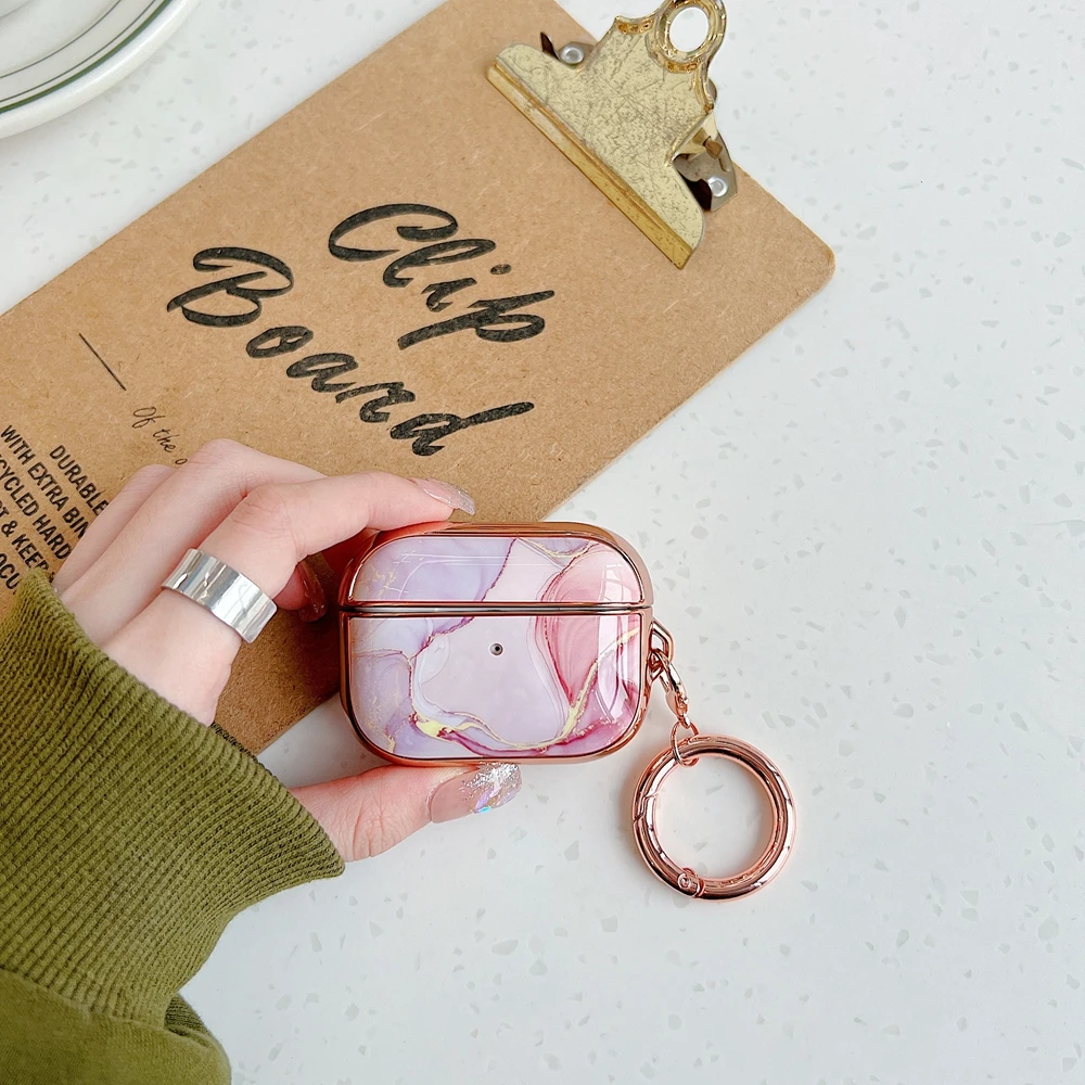 Durable Case for Airpods Pro Chrome Marble Cover - Main Image