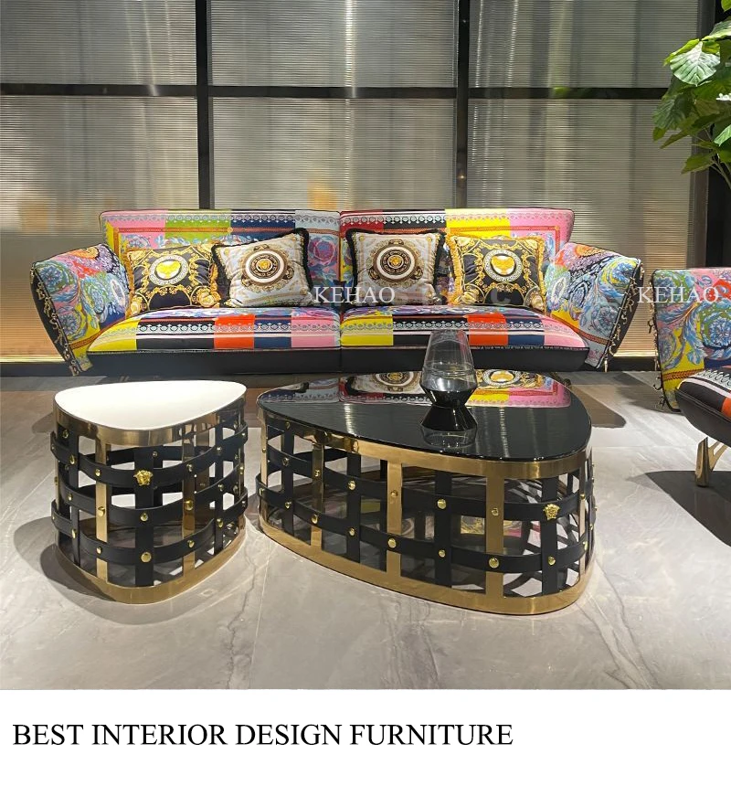 Luxury Sofa Living Room Furniture Curved Dresser Home Lounge Sofa Sets