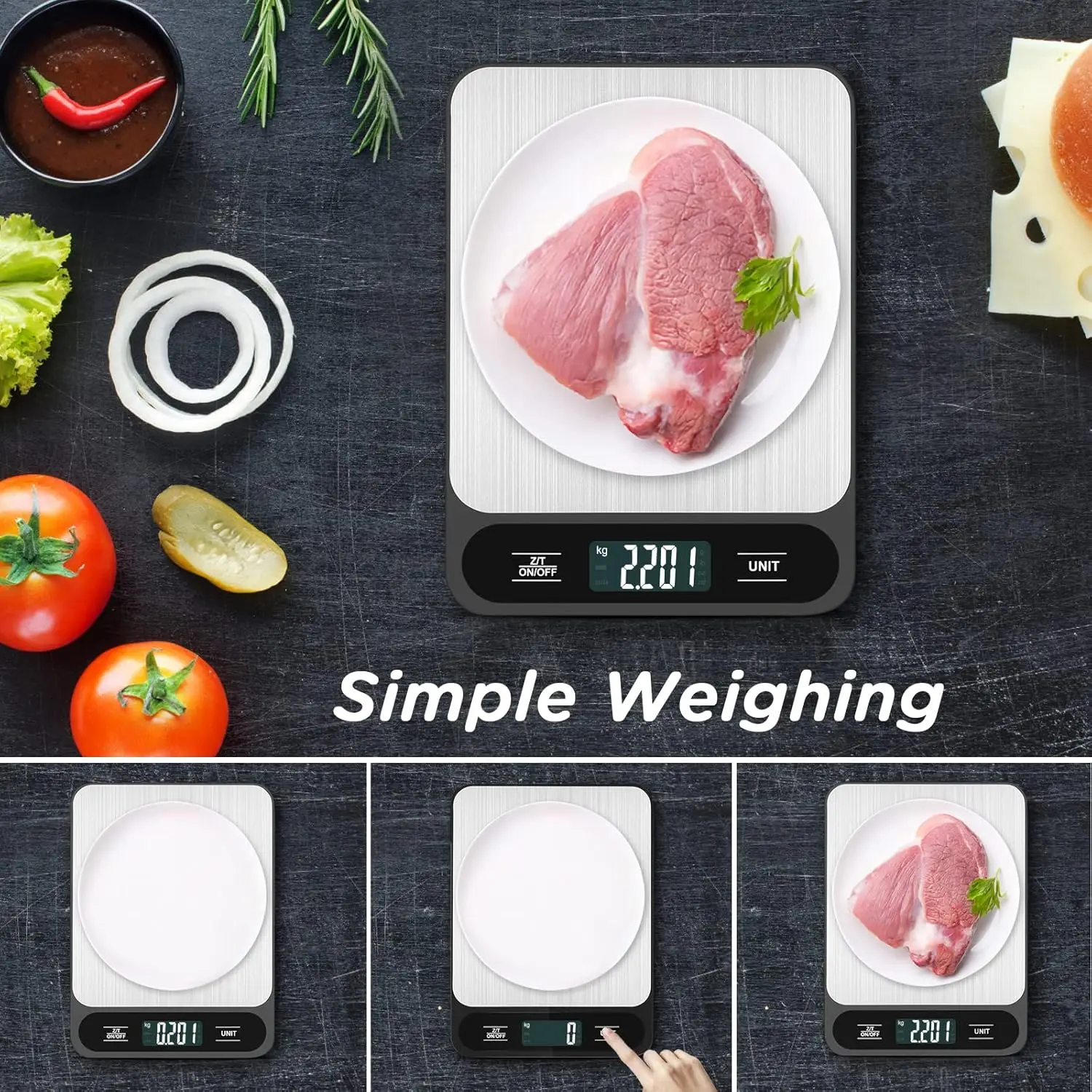 Changxie High Accuracy CE FC ROHS Gram Scale Multifunction Electronic Food Digital Stainless Steel Kitchen Scale