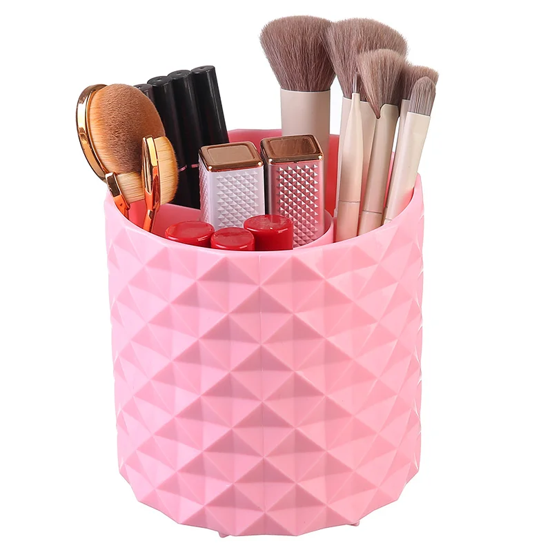 360 Rotating Makeup Brush Holder Portable Desktop Makeup Organizer Cosmetic Storage Box Make up Tools Spinning Pencil Case Pet