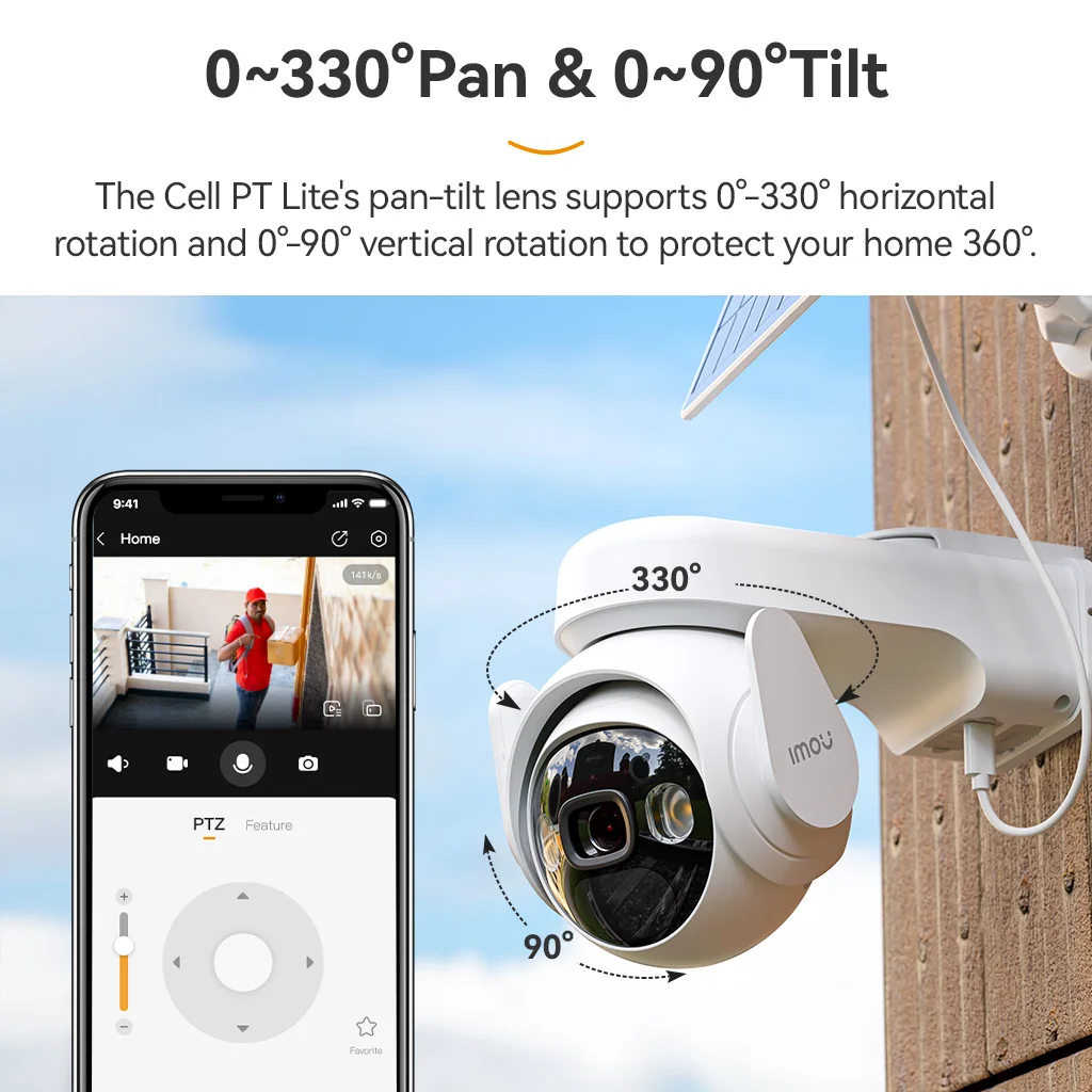 IMOU Wi-Fi Battery Camera Cell PT Lite 3MP 5000mAh Telecamera di sicurezza wireless per esterni con pannelli solari Visione notturna a colori_voghion.com