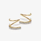 Silver Earrings Silver High Quality Earrings Gemnel Popular Gift Gold Plated Jewelry 925 Sterling Silver High Polish Spiral Earrings Cuff For Women Party