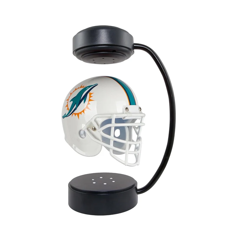 floating spinning football helmet NFL Hover Dramatically display your New Orleans Saints fandom with this Chrome Base Mini Hover Helmet NFL Rotating Levitating Hover Helmet