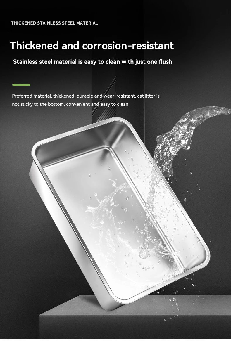 Innovative Stainless Steel Cat Litter Box Large Cat Toilet Fully Enclosed Portable Cat Cleaning Supplies manufacture