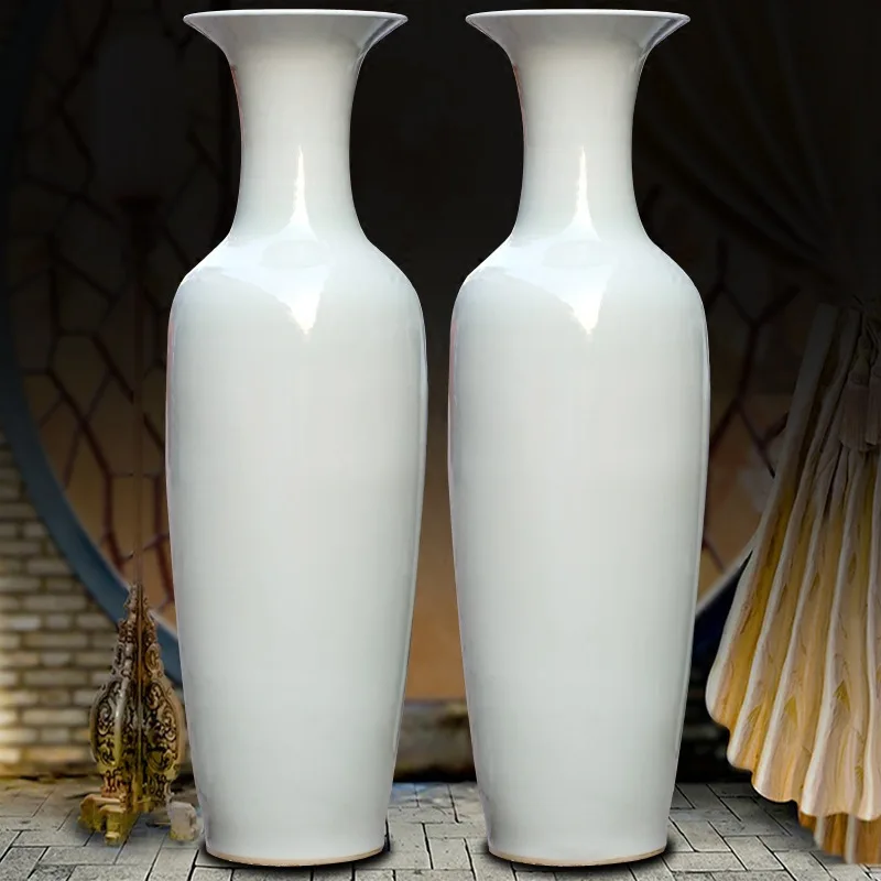Vaas Vloer Keramische Vaas Kantoor Buiten Grote Vintage Vaas Gedroogde Bloemstukken for Thuis Slaapkamer Woonkamer Ornamenten Decoratieve vaas (Color : 80x16cm