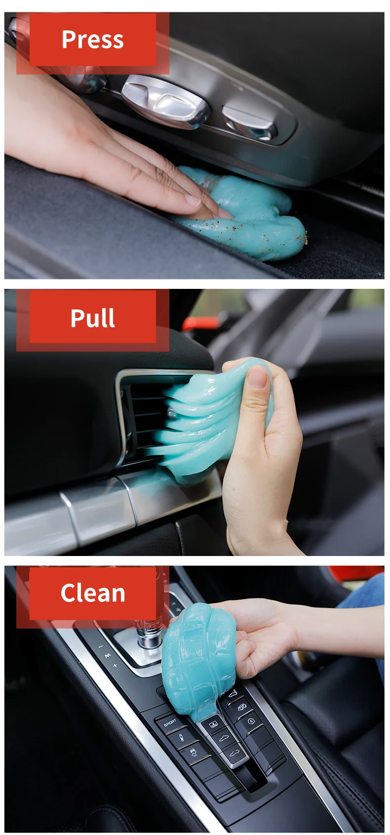 160g Convenient Jelly Cleaning Gel Repeated Use Cleaning Gel For Car