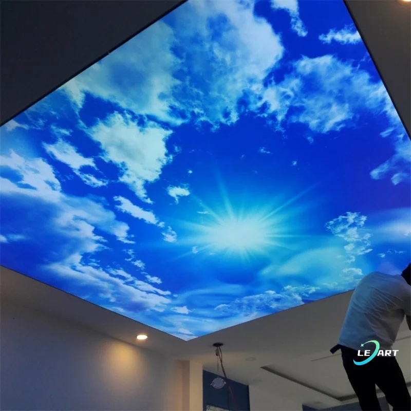 Decorative Aluminum Ceiling Decorations Panel with Sky Scene Waterproof Images Suspended Ceiling Design