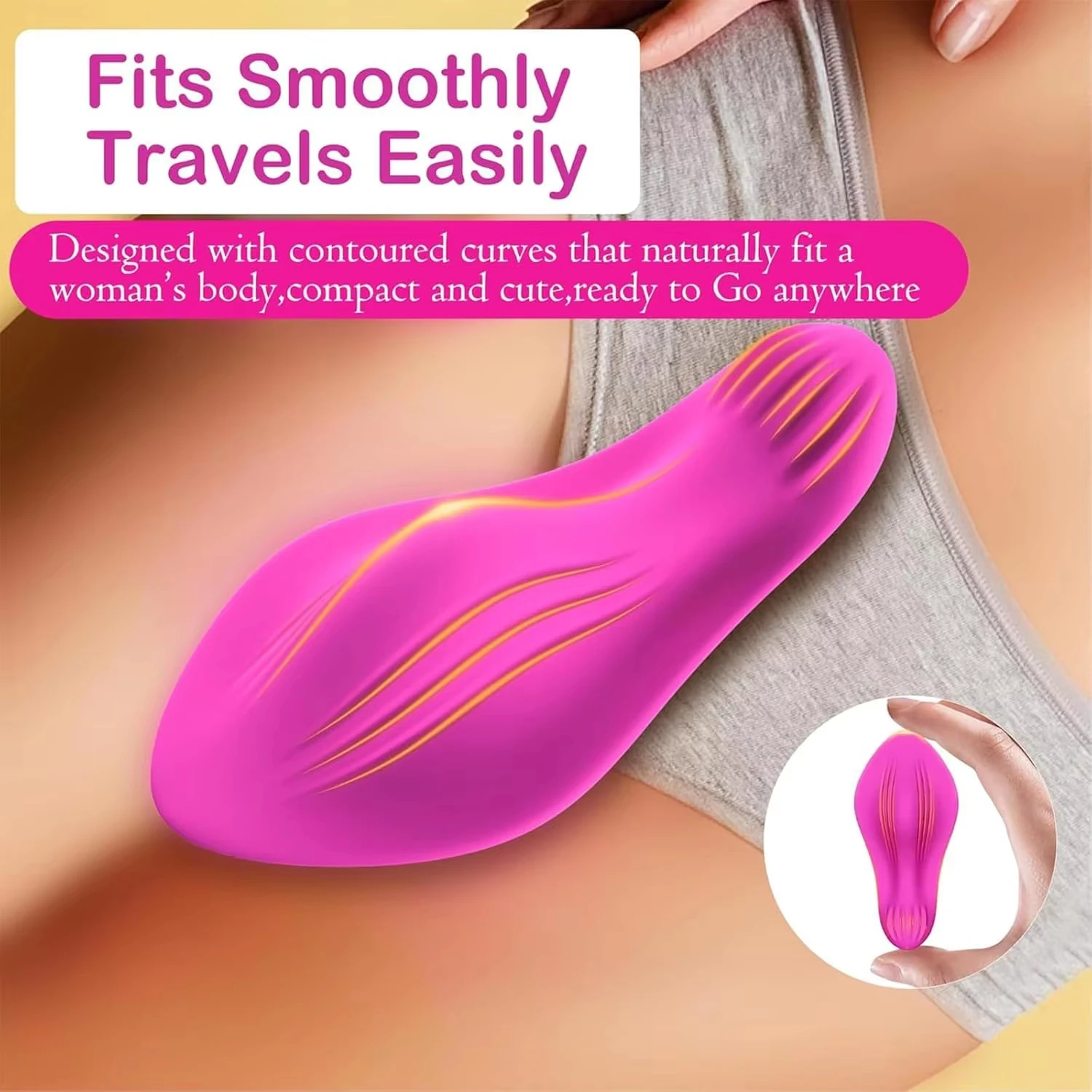 Anatomically contoured clitoral and vaginal wearable egg vibrator