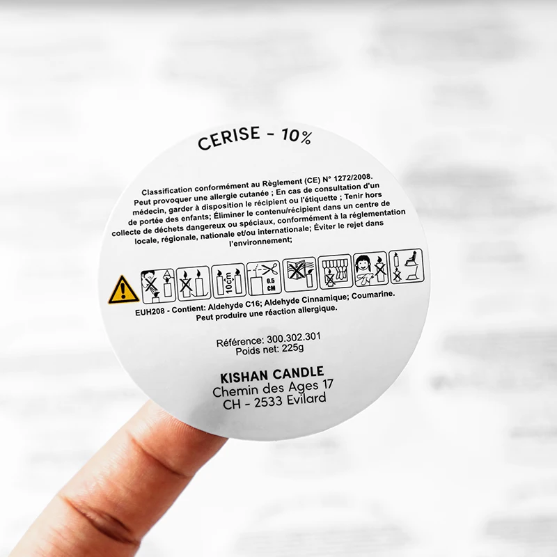 Offset Printing Candle Warning Sticker Safety Warning Labels Waterproof Vinyl Candle Warning Labels for Bottle Jars