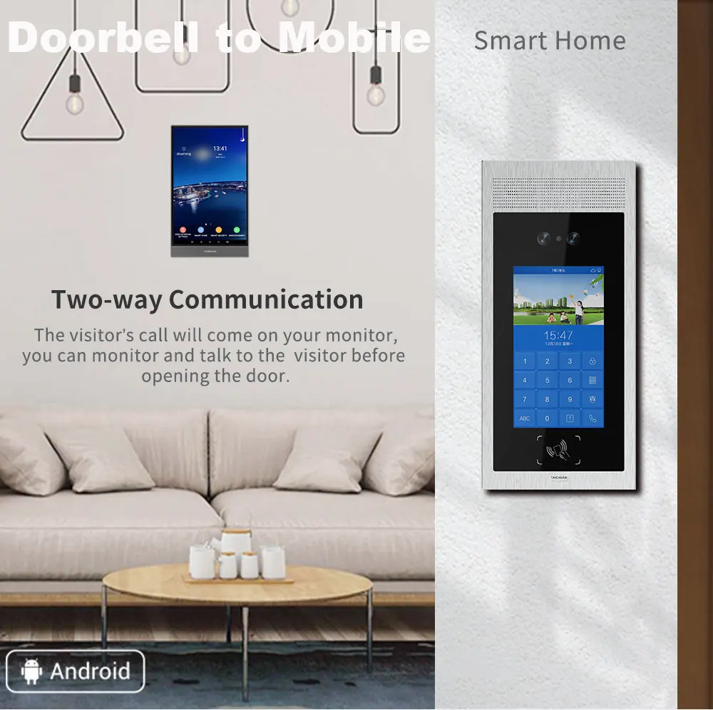 8 Inch Android Tablet for Smart Home Control Support Install Apps Portrait Touch Screen Indoor Monitor POE Power Intercom