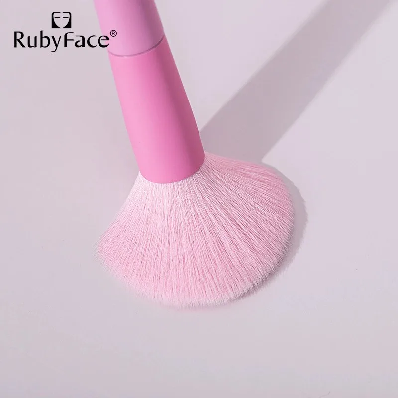 With Factory Price RubyFace Macaron Color Professional Private Label Cosmetic 10pcs Rainbow Makeup Brush Set