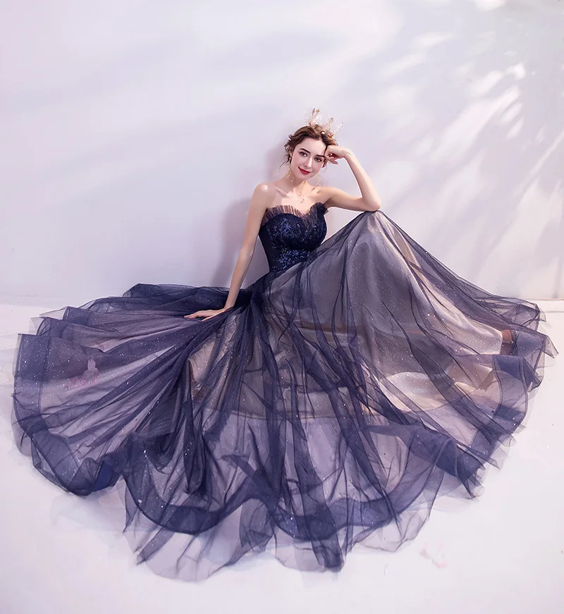 haldis metallic ombré strapless cocktail dress Strapless Ombre Beaded A-Line Gown with Shawl