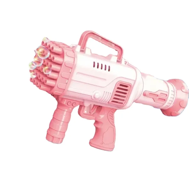 MU GROUP 2023 New 32 Holes Electric Bubble Gun Machine Soap Bubbles Magic For Children Automatic Bazooka Bubble Gun