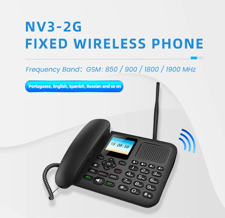Home and Office 2G GSM Wireless Smart Desktop Phone FM Radio