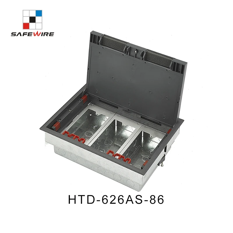 3 Compartments Raised Floor Socket Outlet  Service Floor Box