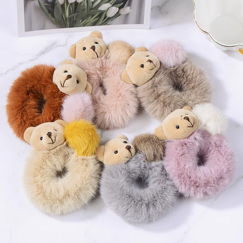 1pc Women's Mink Fur Ponytail Holder, Simple And Elegant Banana Hair Clip  For Daily Use In Autumn And Winter