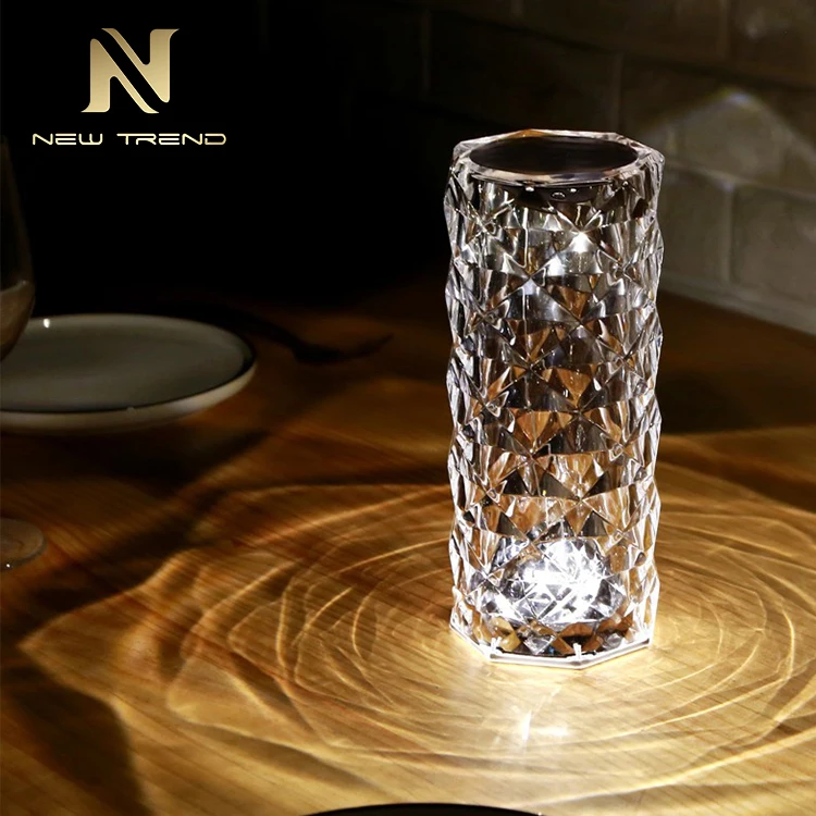 TB5029 Modern Luxury RGB LED Desk Lamp Unique Style Acrylic with Crystal Color for Home Bar Party Indoor Decor Rechargeable Table Lamp