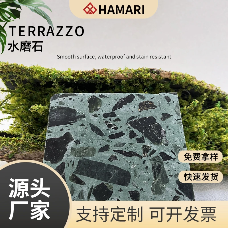 Modern Terrazzo Designs Artificial Stone Dark Color Terrazzo Stairs Slab Tile Stone for Decoration
