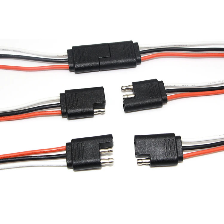 Male To Female Extension Cable 5 Way 2 3 4 Pin 4-flat Wire SAE Trailer Connector Wiring Harness