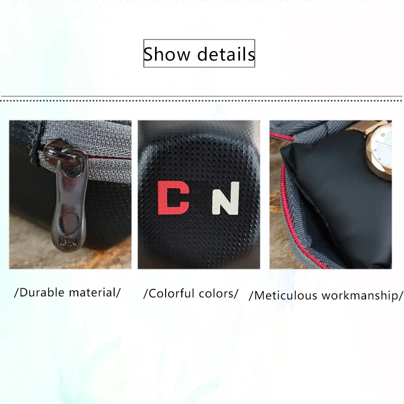 Luxury Custom Logo Watch Boxes Cases Travel Portable Carry Single Watch Case EVA Storage Case With Zipper supplier