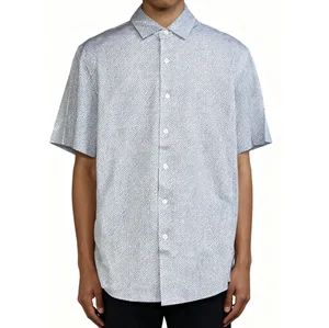 Black White Printing Fashion Design Golf Fit Shirts Dry Short Sleeve Print Performance Moisture Wicking Polo Shirt for Men