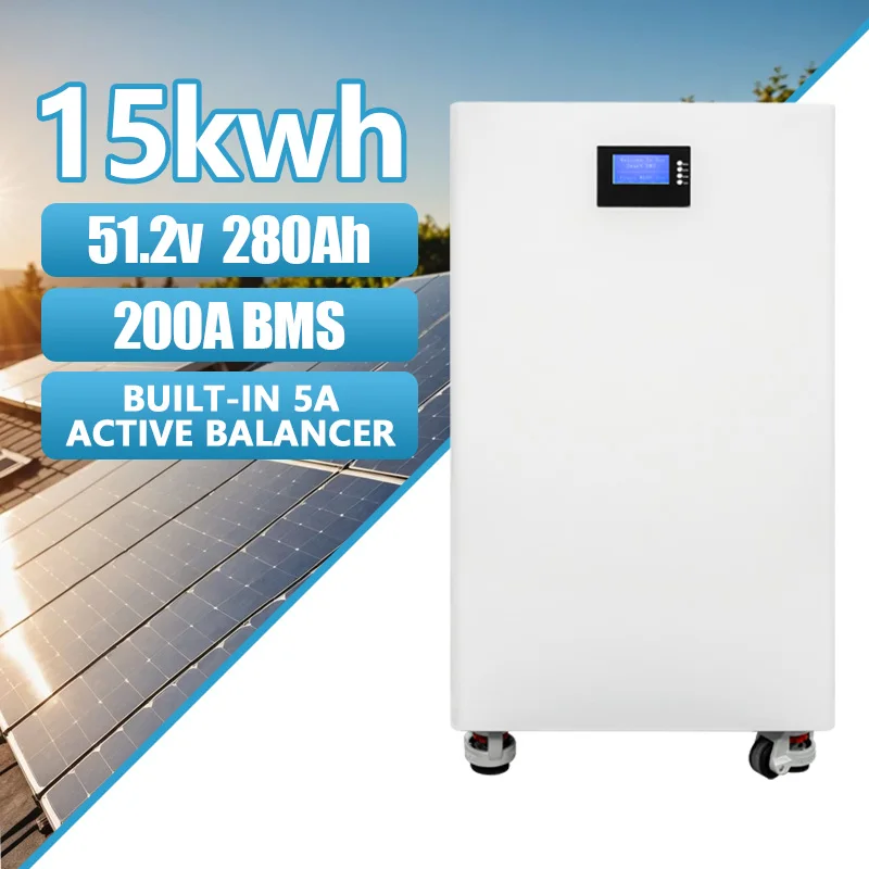 10000 CYKLUS klar ESS 51,2V 600Ah 32kWh 200A BMS+5A aktiv balancer+RS232+RS485+kabel+10 års garanti