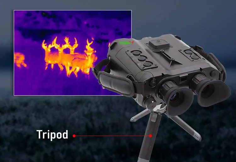 户外狩猎夜视热融合双筒望远镜640x512热成像双筒望远镜用于微光观察