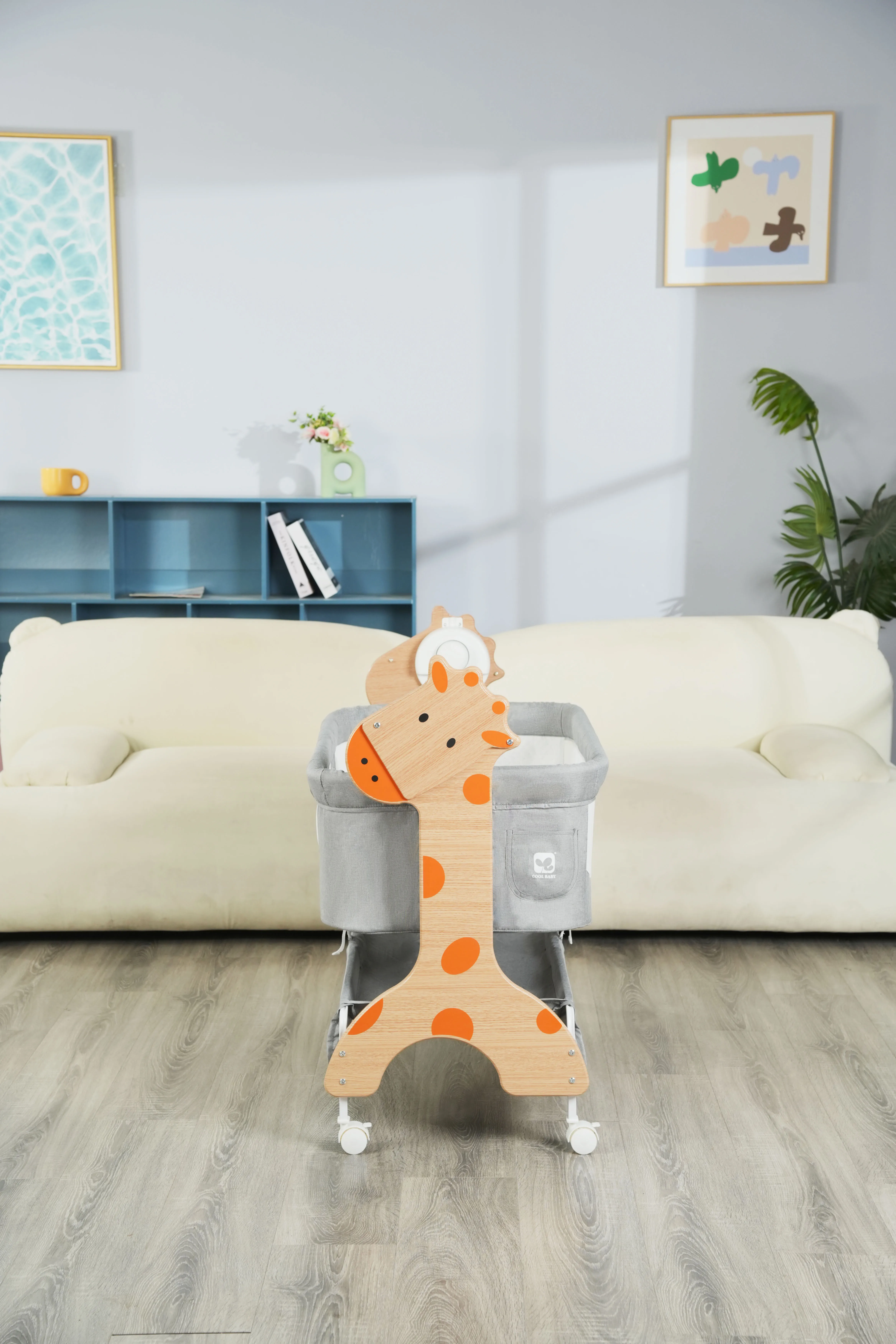 P1513D Cool Baby MDF Electric Automatic Baby Cradle with Side-opening Function details