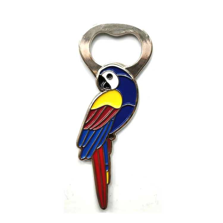 Custom Metal Animal Shape Bird Parrot Bottle Opener With Magnet