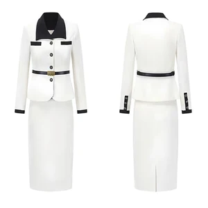 2026  High-End White Professional Formal Suit for Women Small Fragrant Style Jacket with  Skirt Overalls