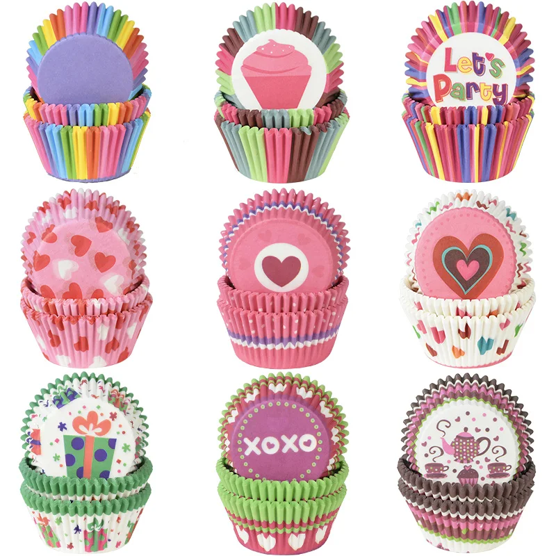 New 100PCS Muffins Paper Cupcake Wrappers Baking Cups Cake Cup Decorating Tools
