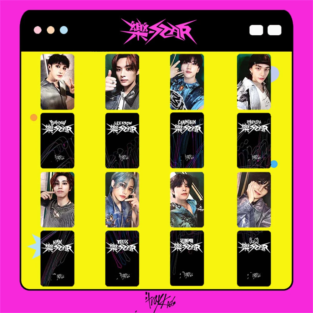 8Pcs/Set KPOP Stray Kids ROCK STAR Album Photocards Double-Sided