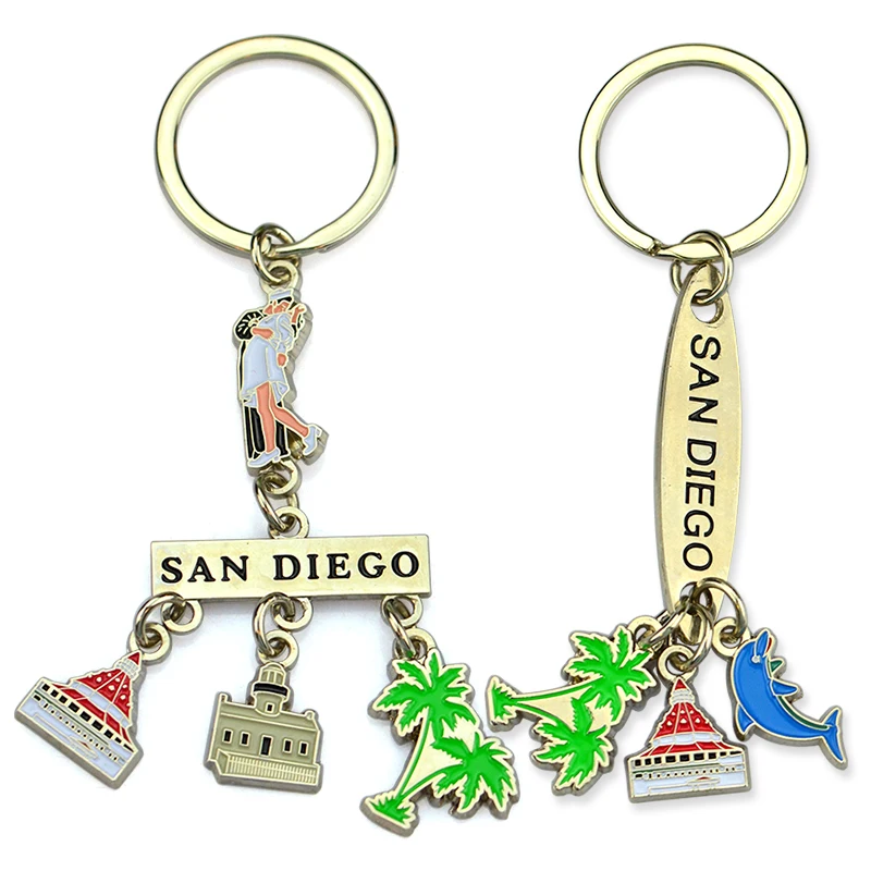 Metal Key Chain Wholesale Factory Custom Logo High Quality Blank Metal House Shaped Keychain