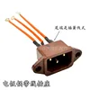Copper contacts on palm fiber sockets