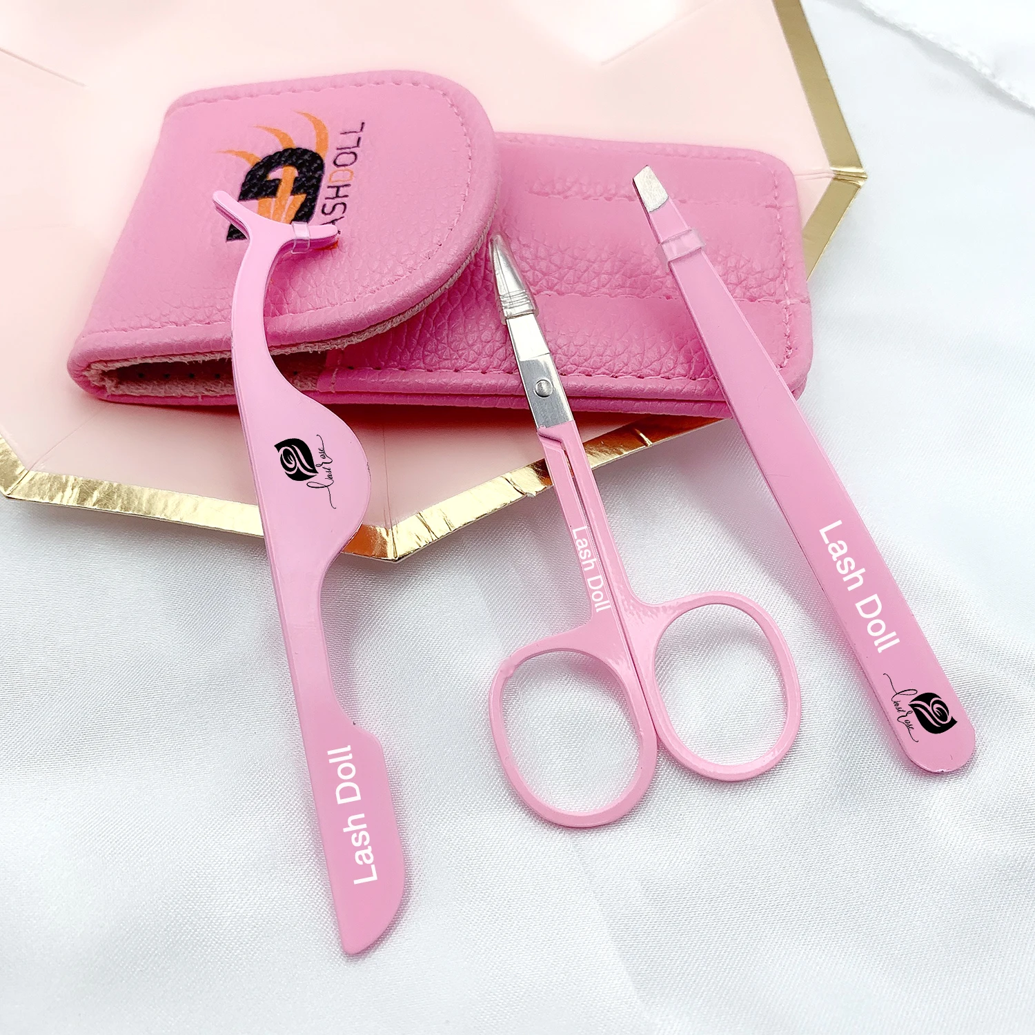 Lashes Scissors Eyebrow Tweezer Eyelash Applicator Makeup Set Private