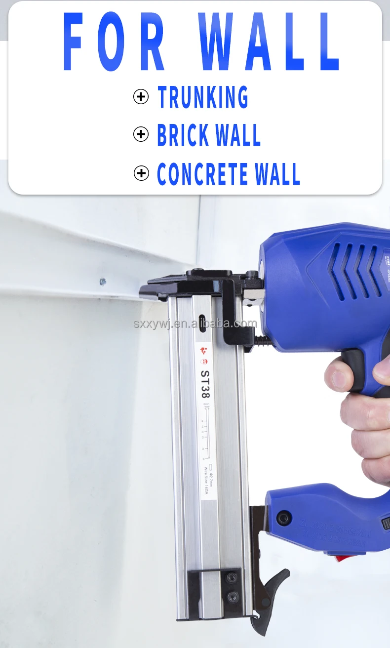 Xinyi St38 Brad Nailer Concrete Nail Gun 220v Electric Strong Concrete Nailer 11/2" Battery