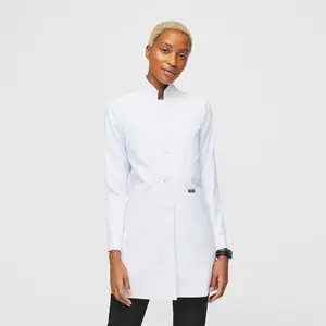 Factory Customize Unisex Hospital Doctor Long Sleeve Uniform White Lab Coat Jacket