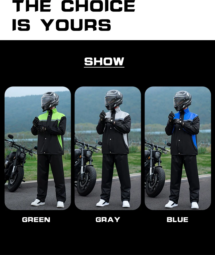 Motorcycle and Bicycle Travel Raincoats Full Body Split Rain Pants Waterproof Raincoat Coat factory