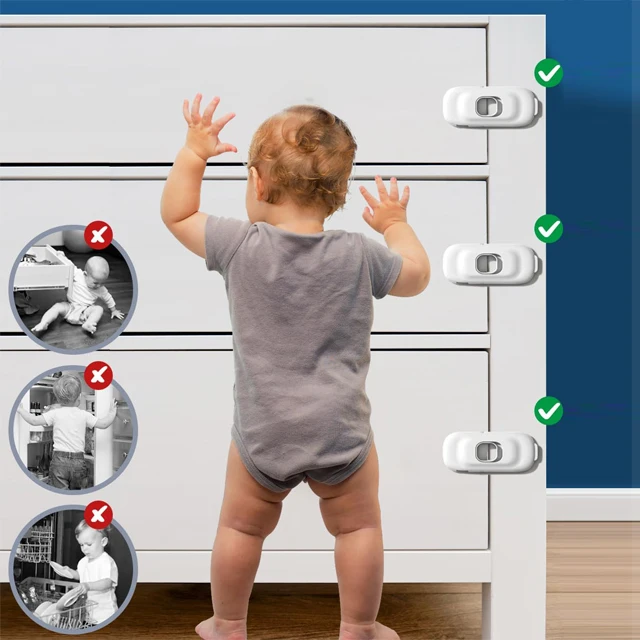 Plastic Child Safety Cabinet Refrigerator Lock for Door Oven & Drawer in Kitchen-Baby Refrigerator Safety Lock