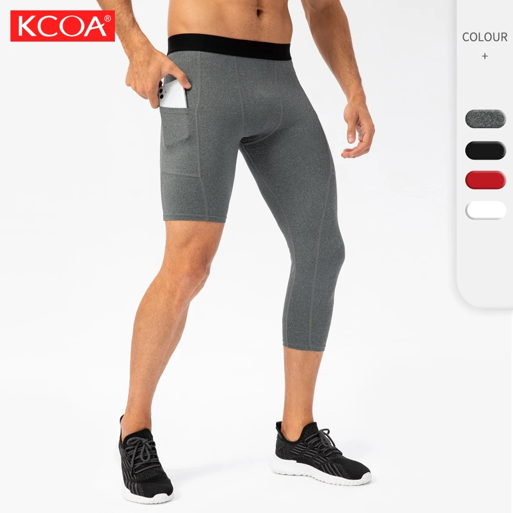OEM Wholesale Fitness Shorts Breathable Mens Leggings Compression Leggings Basketball Baselayer Men Running Gym Wear Pants