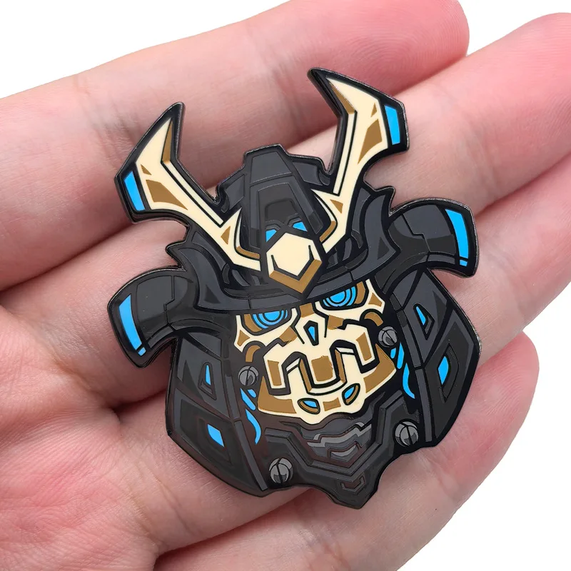 Metal hard enamel pin mechanical robot brooch punk futuristic metal backpack decoration lapel pin custom factory