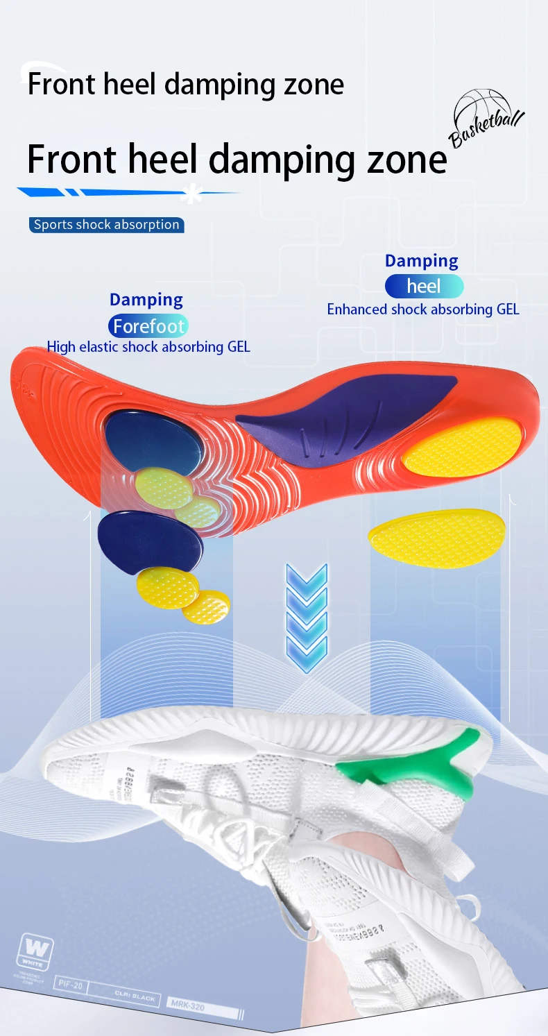 New Arrival Arch Support Sport Insoles Comfortable Shock Sweat Absorbing Pain Relief Massage Ball Foot Cushions Bouncy Inserts