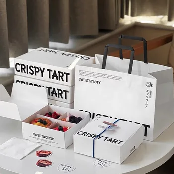 Eco-friendly Custom Chocolate Chip Cookie Kraft Box Dessert Box with Divider 4 pieces 6 pieces