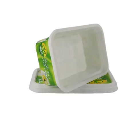Durable Custom logo Printed 250g Rectangle IML Cheese Packaging  pp Plastic Container