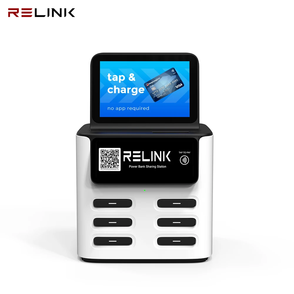 New Launched Power Bank Vending Machine 6Slots Pos Mobile Charging Station Power Bank Rental Station
