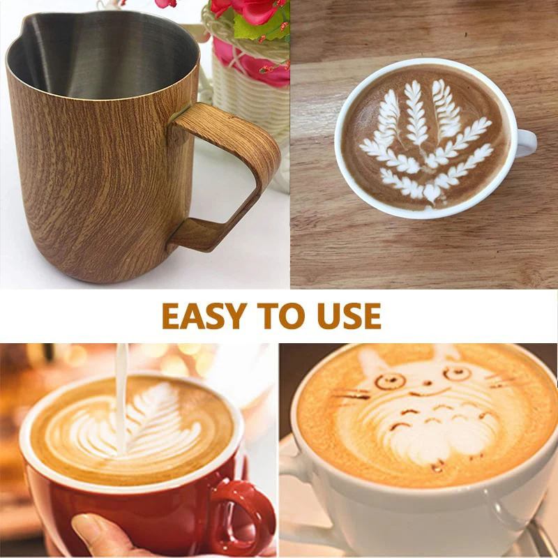 Custom Logo Barista 350ml 600ml Milk Frothing Pitcher Espresso Steaming Mini Milk Frother Jug Pot Stainless Steel Milk Jug Cup