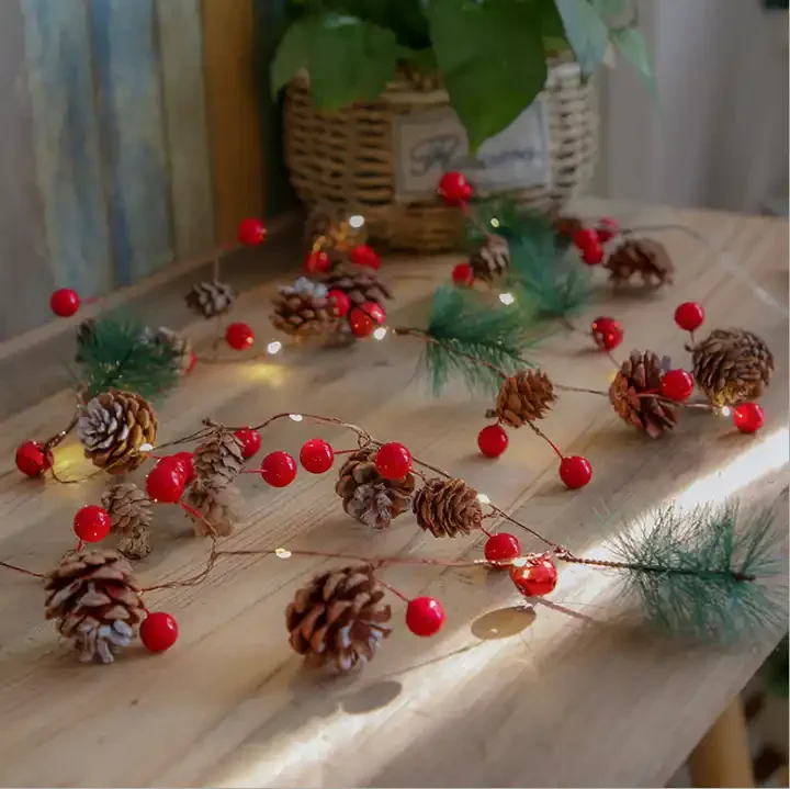 Battery Operated Christmas Lights 20LEDs Pine Cones Fairies LED String Christmas Lights for Halloween Birthday Party