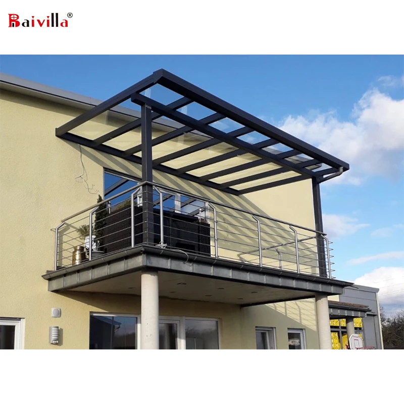Waterproof Outdoor Aluminium Profile With Polycarbonate Roof Pergola System for Balcony Roof